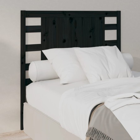vidaXL Cabecero madera maciza de pino negro 106x4x100 cm