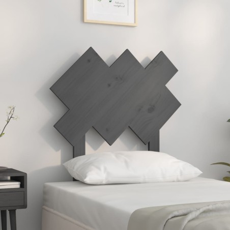 vidaXL Cabecero de cama madera maciza de pino gris 72,5x3x81 cm
