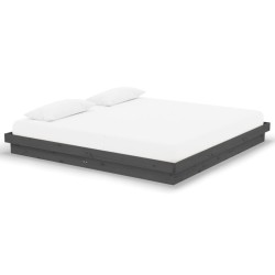 vidaXL Estructura de cama madera maciza gris 200x200 cm