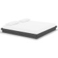 vidaXL Estructura de cama madera maciza gris 200x200 cm vidaXL Estructura de cama madera maciza gris 200x200 cm