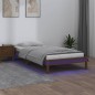 vidaXL Estructura de cama con LED madera maciza marrón miel 90x200 cm vidaXL Estructura de cama con LED madera maciza marrón miel 90x200 cm
