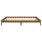 vidaXL Estructura de cama con LED madera maciza marrón miel 120x190 cm vidaXL Estructura de cama con LED madera maciza marrón miel 120x190 cm