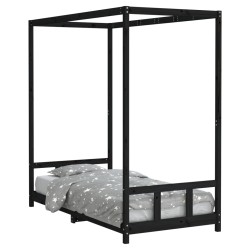 vidaXL Estructura de cama para niños madera de pino negro 90x190 cm