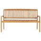vidaXL Banco de jardín apilable con cojín madera maciza de teca 159 cm vidaXL Banco de jardín apilable con cojín madera maciza de teca 159 cm