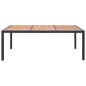 vidaXL Mesa de jardín ratán PE y madera de acacia negro 200x150x74 cm