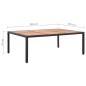 vidaXL Mesa de jardín ratán PE y madera de acacia negro 200x150x74 cm