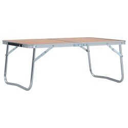 vidaXL Mesa de camping plegable aluminio marrón 60x40 cm
