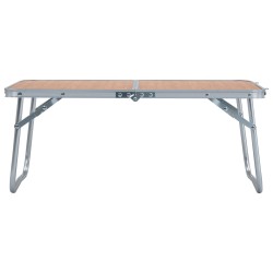 vidaXL Mesa de camping plegable aluminio marrón 60x40 cm