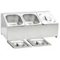 vidaXL Soporte bandeja Gastronorm con 3 bandejas 1/6 acero inoxidable vidaXL Soporte bandeja Gastronorm con 3 bandejas 1/6 acero inoxidable