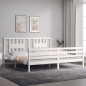 vidaXL Estructura de cama con cabecero madera maciza blanco 200x200 cm vidaXL Estructura de cama con cabecero madera maciza blanco 200x200 cm