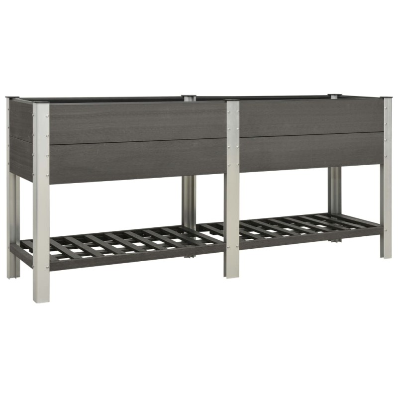 vidaXL Mesa de cultivo para jardín con estante WPC gris 200x50x90 cm