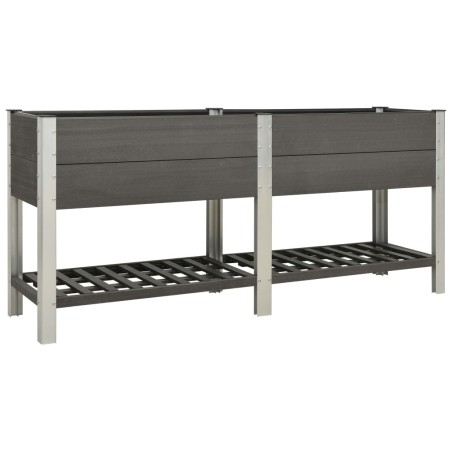 vidaXL Mesa de cultivo para jardín con estante WPC gris 200x50x90 cm