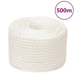 vidaXL Cuerda de trabajo polipropileno blanco 12 mm 500 m