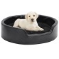 vidaXL Cama para perros felpa y cuero sintético negra 69x59x19 cm