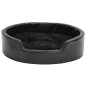 vidaXL Cama para perros felpa y cuero sintético negra 69x59x19 cm