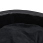 vidaXL Cama para perros felpa y cuero sintético negra 69x59x19 cm