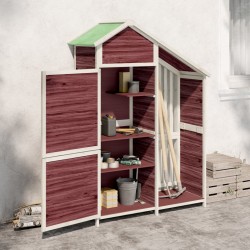 vidaXL Cobertizo herramientas jardín madera pino moca 120x53,5x170 cm