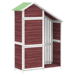vidaXL Cobertizo herramientas jardín madera pino moca 120x53,5x170 cm
