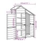 vidaXL Cobertizo herramientas jardín madera pino moca 120x53,5x170 cm vidaXL Cobertizo herramientas jardín madera pino moca 120x53,5x170 cm