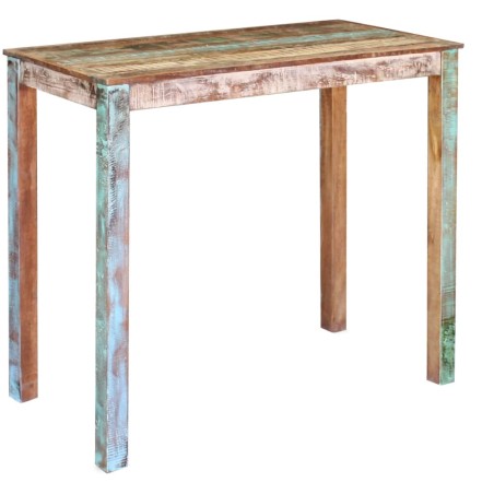 vidaXL Mesa alta de bar de madera maciza reciclada 115x60x107 cm