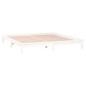 vidaXL Estructura de cama con LEDs madera maciza blanca 150x200 cm