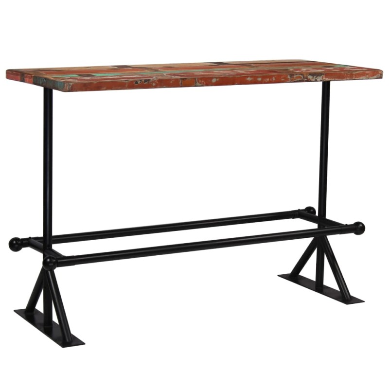 vidaXL Mesa de bar de madera maciza reciclada multicolor 150x70x107 cm vidaXL Mesa de bar de madera maciza reciclada multicolor 150x70x107 cm