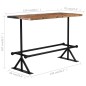 vidaXL Mesa de bar de madera maciza reciclada multicolor 150x70x107 cm vidaXL Mesa de bar de madera maciza reciclada multicolor 150x70x107 cm