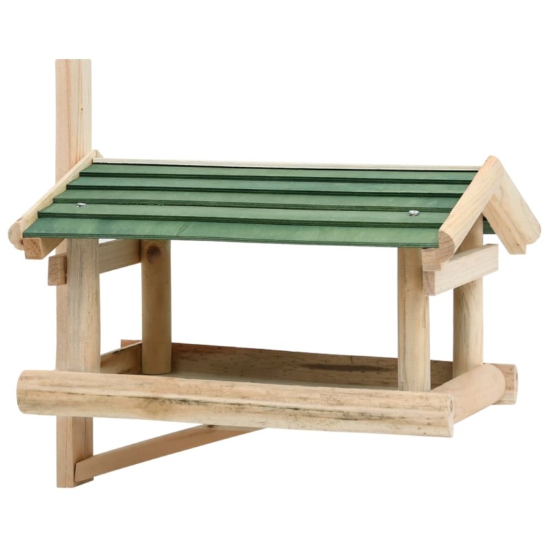 vidaXL Comedero para pájaros madera maciza 35x29,5x21 cm