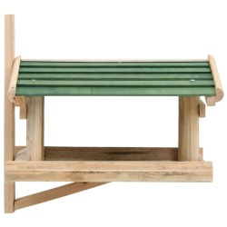 vidaXL Comedero para pájaros madera maciza 35x29,5x21 cm