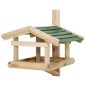 vidaXL Comedero para pájaros madera maciza 35x29,5x21 cm