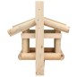 vidaXL Comedero para pájaros madera maciza 35x29,5x21 cm