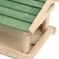vidaXL Comedero para pájaros madera maciza 35x29,5x21 cm