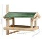 vidaXL Comedero para pájaros madera maciza 35x29,5x21 cm
