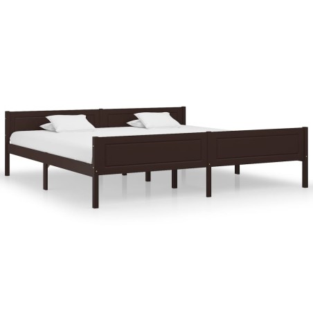vidaXL Estructura de cama madera maciza pino marrón oscuro 200x200 cm