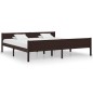 vidaXL Estructura de cama madera maciza pino marrón oscuro 200x200 cm vidaXL Estructura de cama madera maciza pino marrón oscuro 200x200 cm