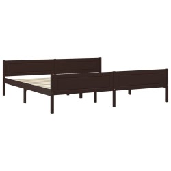 vidaXL Estructura de cama madera maciza pino marrón oscuro 200x200 cm
