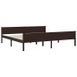 vidaXL Estructura de cama madera maciza pino marrón oscuro 200x200 cm vidaXL Estructura de cama madera maciza pino marrón oscuro 200x200 cm