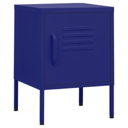 vidaXL Mesita de noche acero azul marino 35x35x51 cm