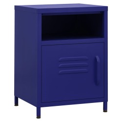 vidaXL Mesita de noche acero azul marino 35x35x51 cm