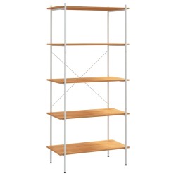 vidaXL Estantería de 5 niveles blanco y roble 80x40x163 cm