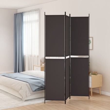vidaXL Biombo divisor de 3 paneles de tela marrón 150x220 cm
