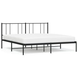 vidaXL Estructura de cama con cabecero metal negro 183x213 cm