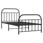 vidaXL Estructura de cama con cabecero y estribo metal negro 107x203cm vidaXL Estructura de cama con cabecero y estribo metal negro 107x203cm
