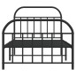 vidaXL Estructura de cama con cabecero y estribo metal negro 107x203cm vidaXL Estructura de cama con cabecero y estribo metal negro 107x203cm