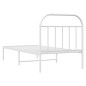 vidaXL Estructura de cama de metal con cabecero blanco 80x200 cm vidaXL Estructura de cama de metal con cabecero blanco 80x200 cm