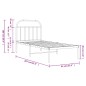 vidaXL Estructura de cama de metal con cabecero blanco 80x200 cm vidaXL Estructura de cama de metal con cabecero blanco 80x200 cm