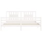 vidaXL Estructura de cama con cabecero madera maciza blanco 200x200 cm vidaXL Estructura de cama con cabecero madera maciza blanco 200x200 cm