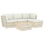 vidaXL Muebles de jardín de palets 5 pzas y cojines madera de abeto vidaXL Muebles de jardín de palets 5 pzas y cojines madera de abeto