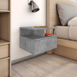 vidaXL Mesita de noche flotante aglomerado gris hormigón 40x31x27 cm