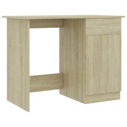 vidaXL Escritorio madera contrachapada color roble Sonoma 100x50x76 cm